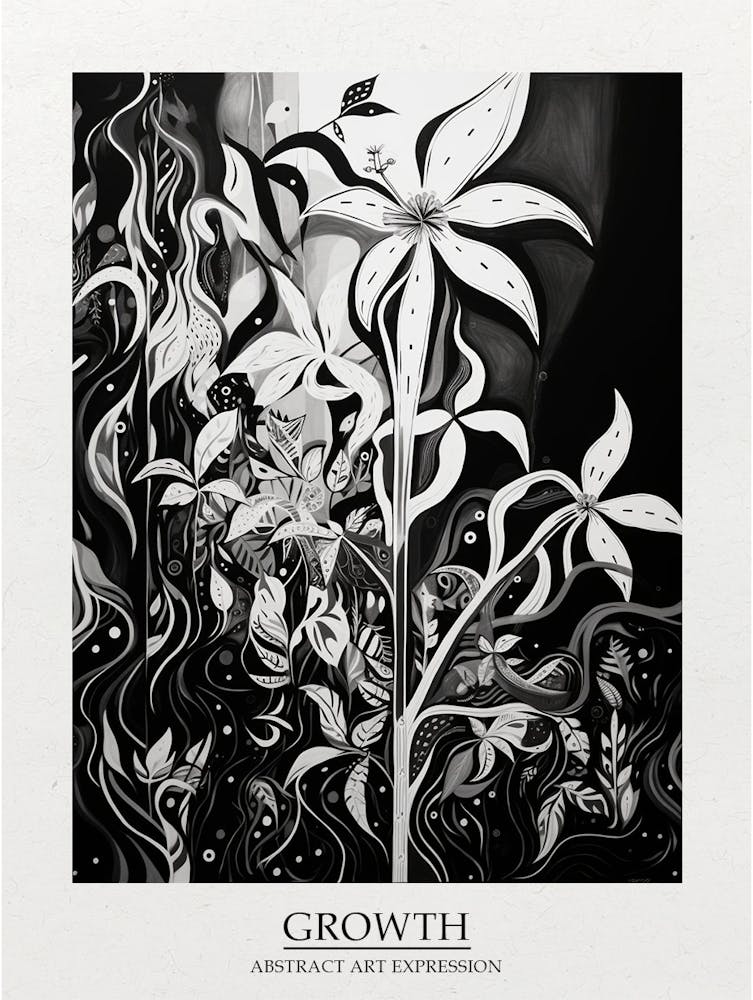 Growth Abstract Black And White 4 Poster
