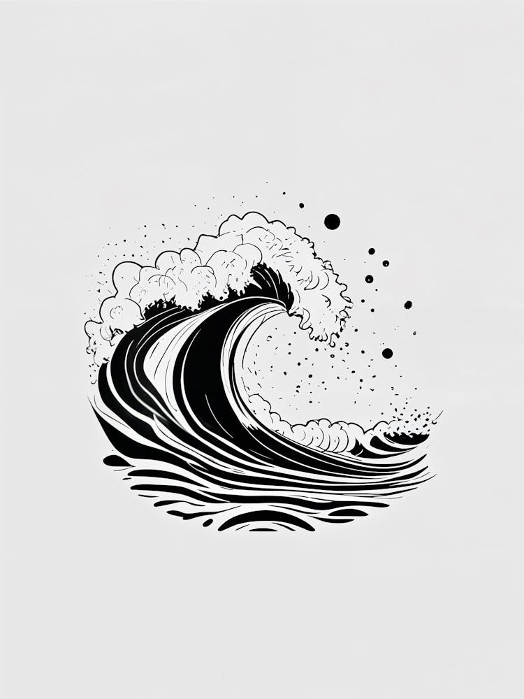 Black And White Wave no2