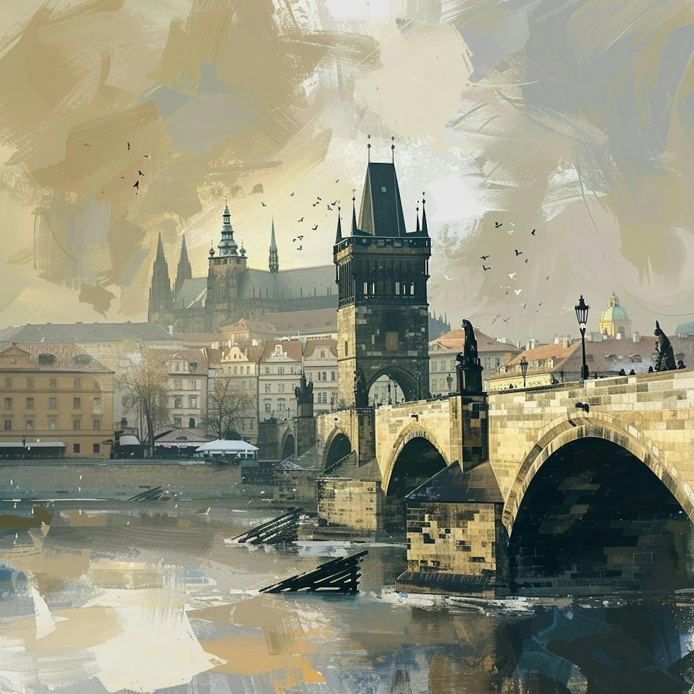 Charles Bridge Oil Painting