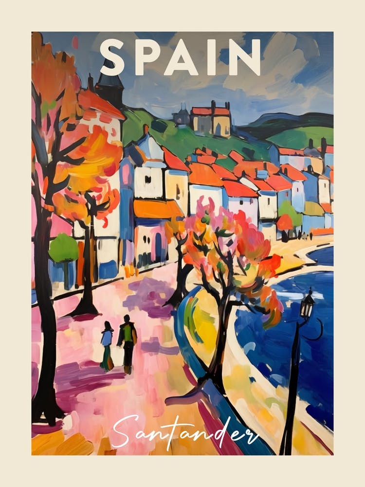 Santander Spain 7 Fauvist Painting Travel Poster