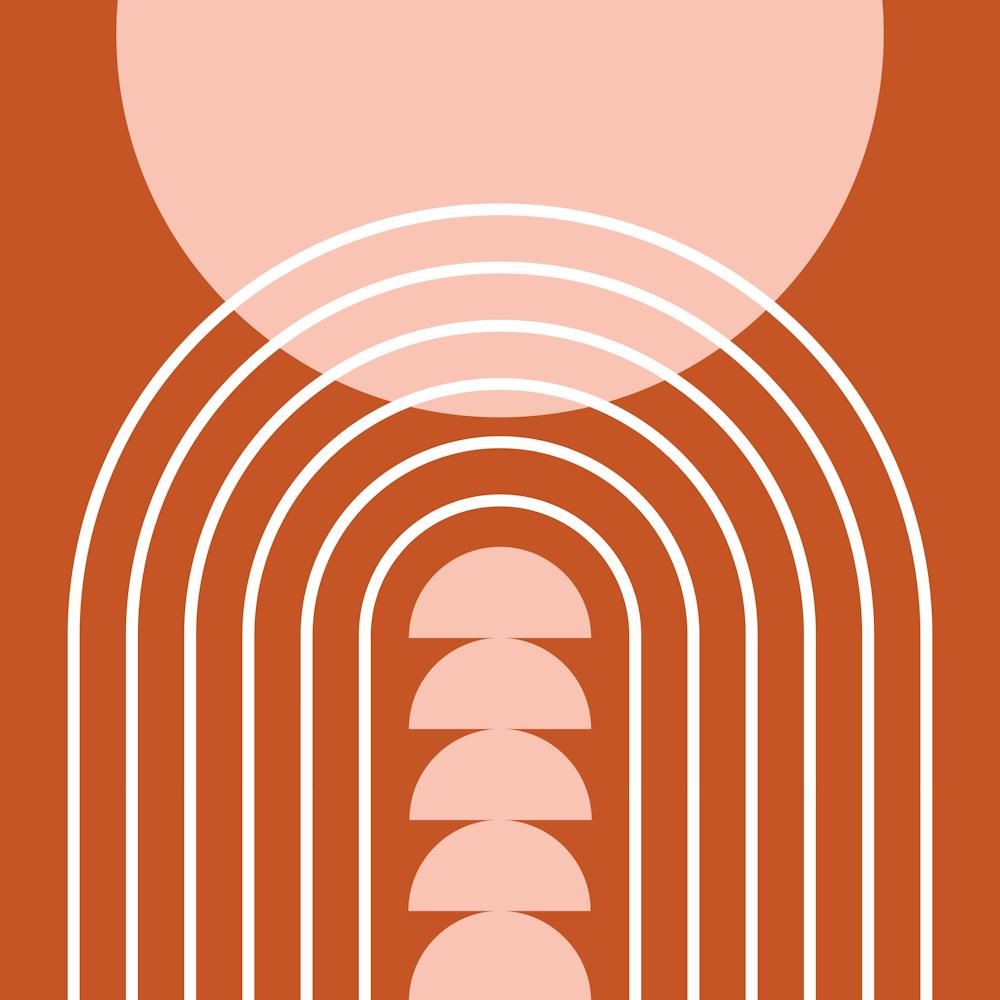 Modern Mid Century Gateway Sun Rainbow 8 In Rust Pink 02