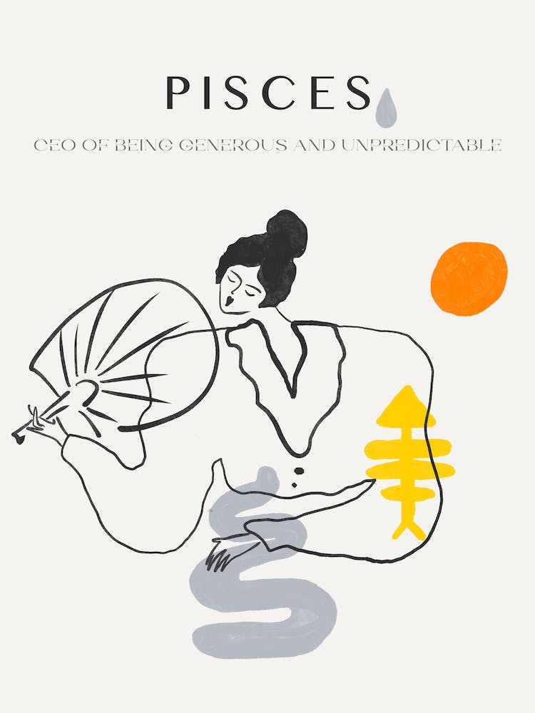 Pisces Zodiac Sign One Line