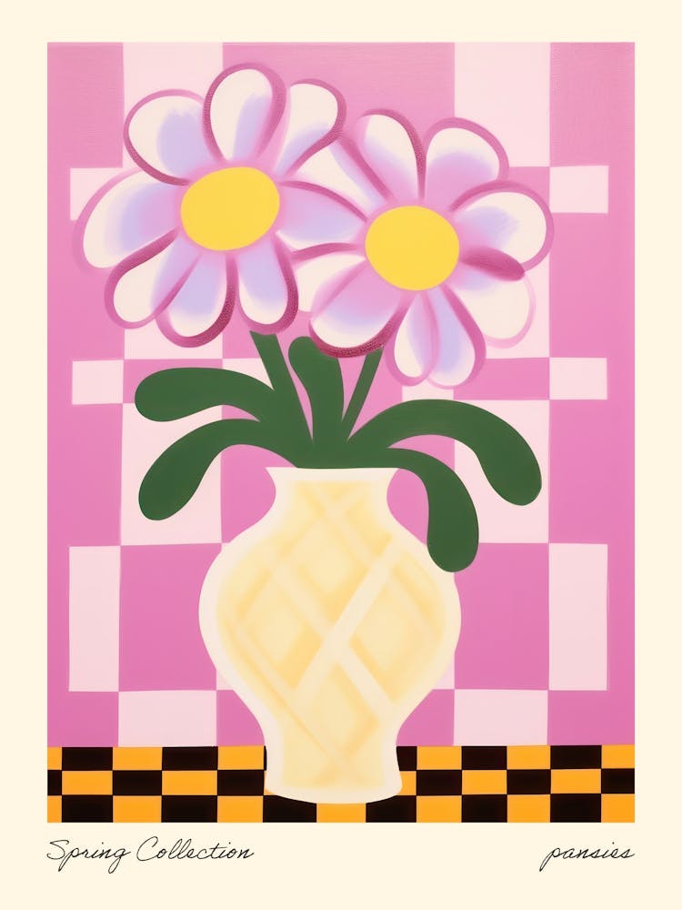 Spring Collection Pansies Flower Vase 6