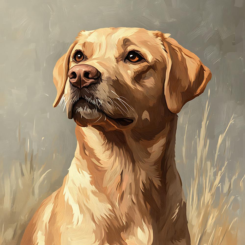 Labrador Retriever Calm Oil Painting 11