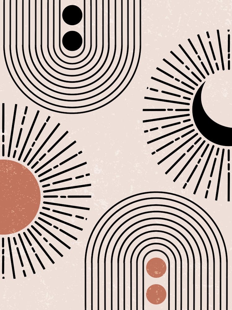 Abstract Geometric Minimalist Modern Shapes Lines