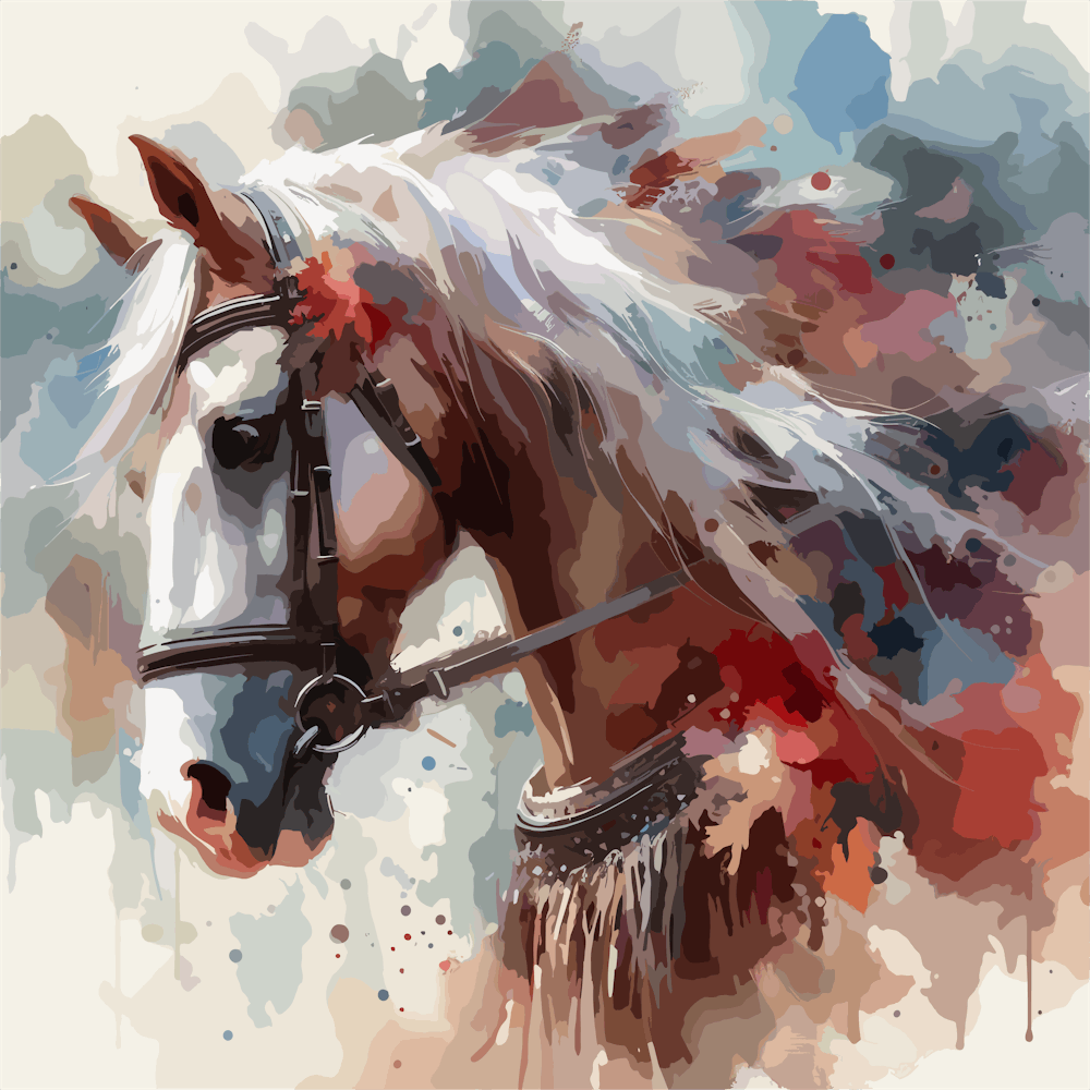 Horse Painting, Watercolor Equine Art,