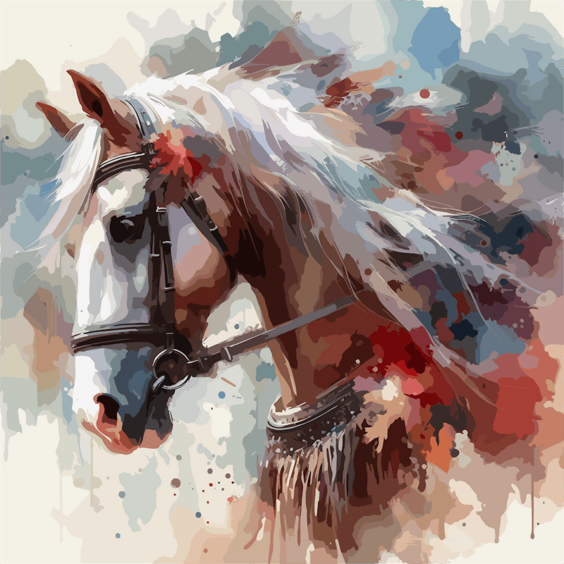 Horse Painting, Watercolor Equine Art,
