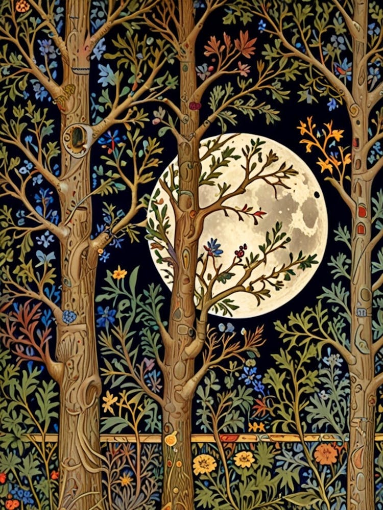 William Morris Moonlight In The Woods 55