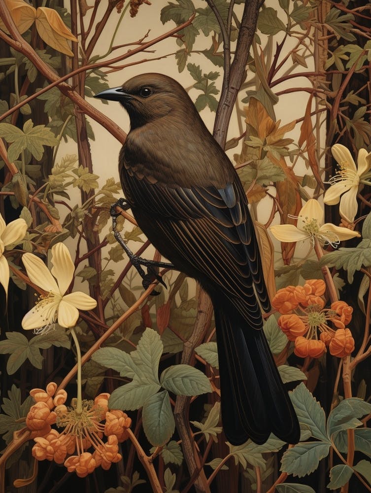 Dark And Moody Botanical Cowbird 3