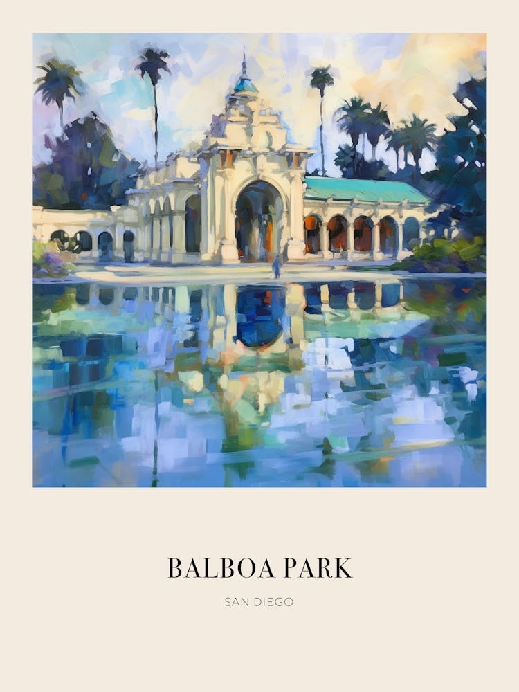 Balboa Park San Diego 6 Vintage Cezanne Inspired Poster