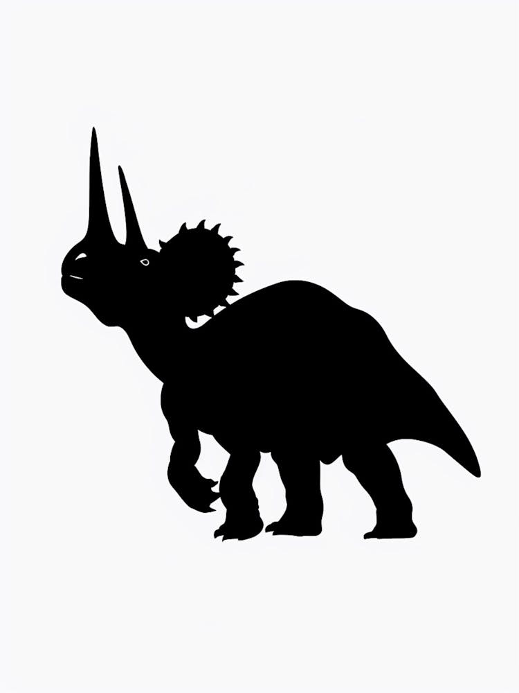 Black Triceratops Silhouette 2