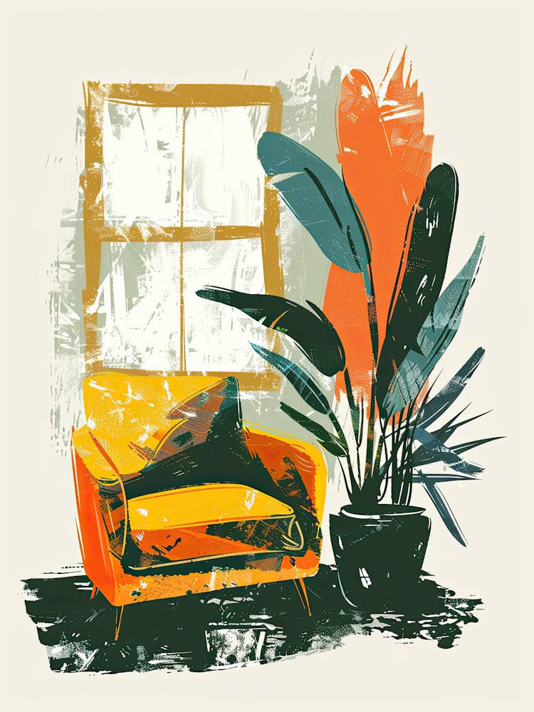 Pastel Mirage Mid Century Style