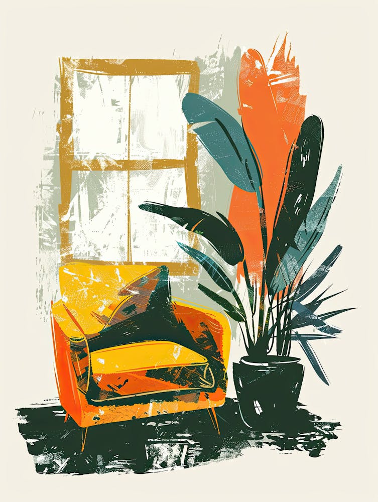 Pastel Mirage Mid Century Style