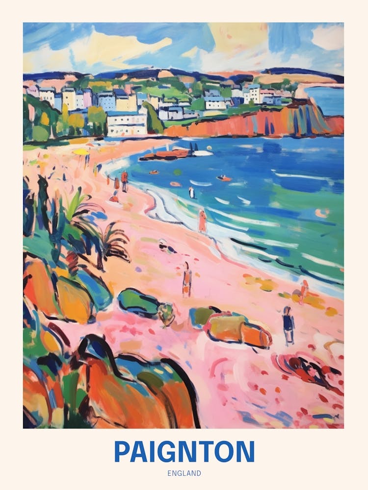 Paignton England 5 Uk Travel Poster