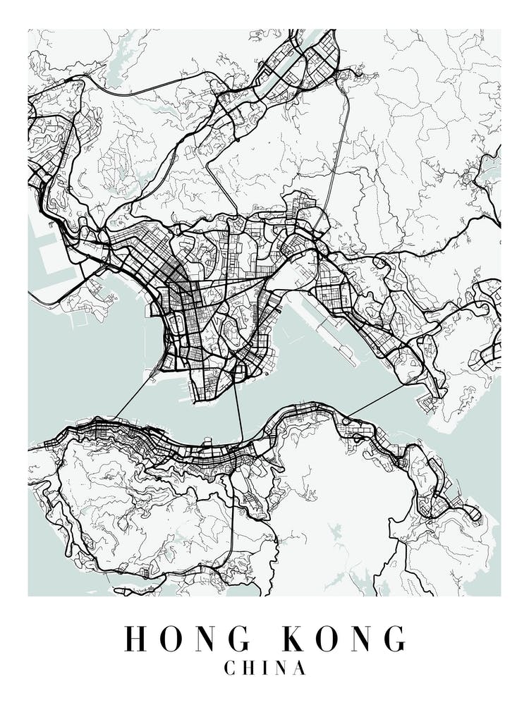 Hong Kong China Street Map Color