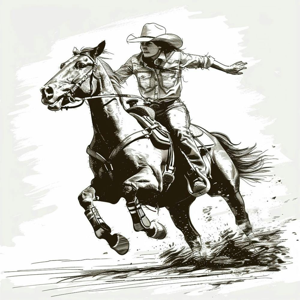 Cowboy Riding A Horse 2