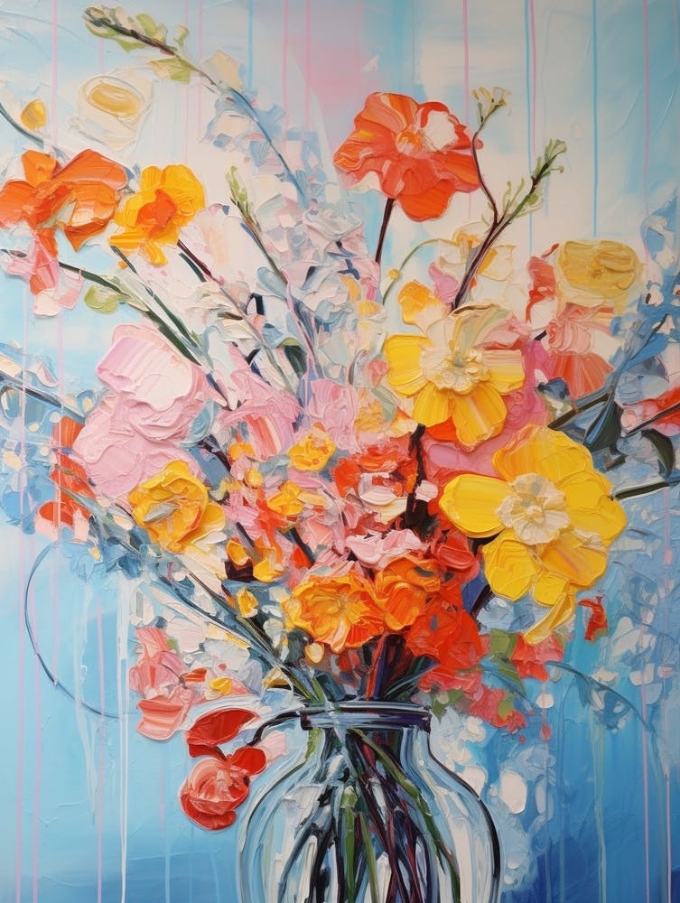 Abstract Flower Painting Forget Me Not