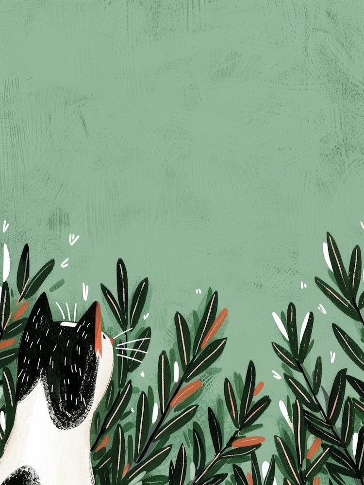 Cat In The Greenery