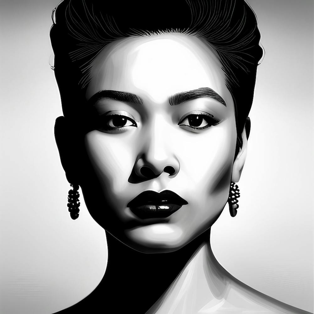 Black And White Portrait Of A Woman