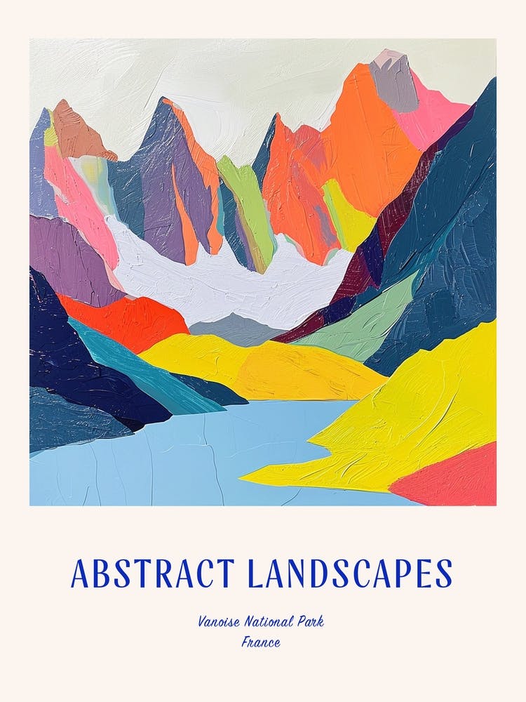 Colourful Abstract Vanoise National Park France 3 Poster Blue