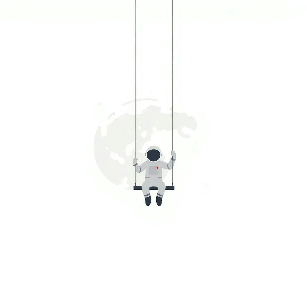 Astronaut auf Schaukel