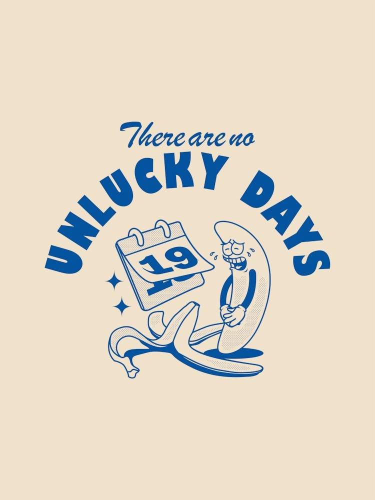 Retro Wall Art Retro Prints Home Decor Retro Print Illustration Unlucky Days Retro Retro Home Decor