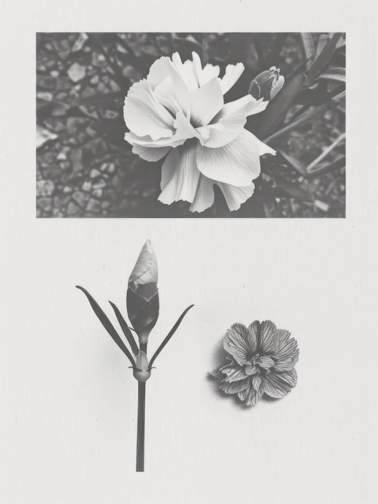 Nelkenblumen-Fotocollage 4