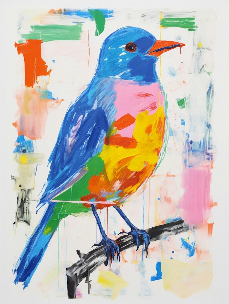 Colourful Bird Painting Bluebird 2