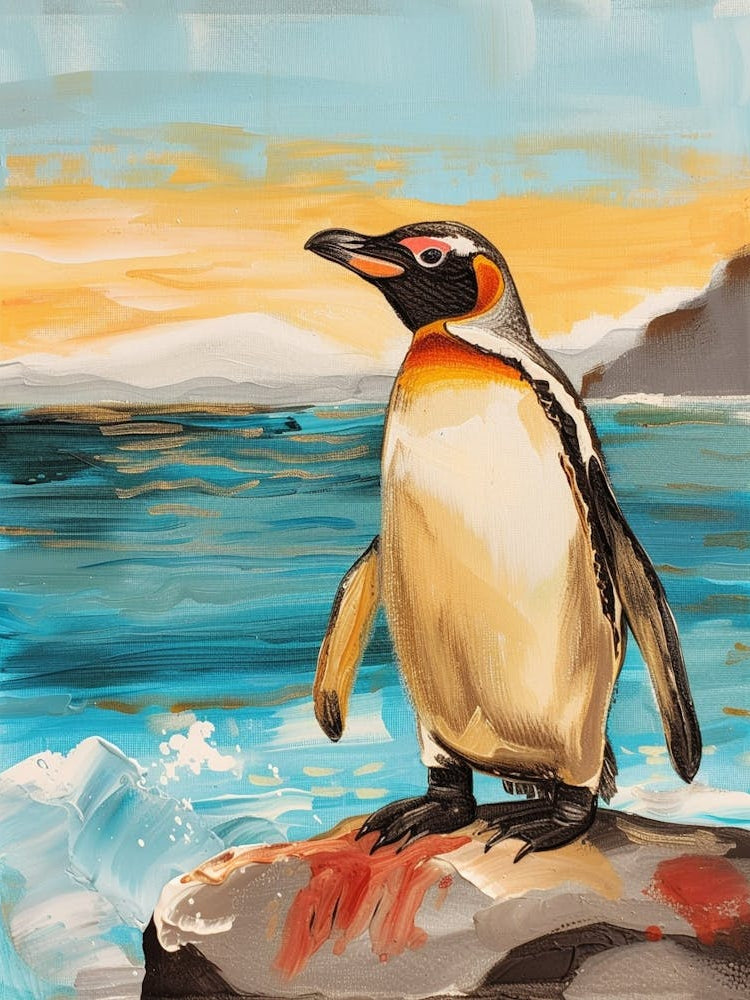 Galapagos Penguin Grytviken Colour Block Painting 4