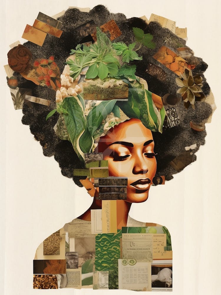 Afro Collage Portrait 8
