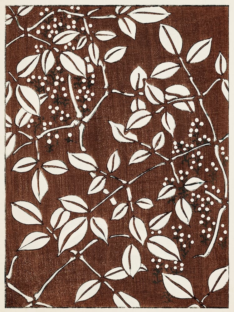Leaf Pattern From Bijutsu Sekai, Watanabe Seitei