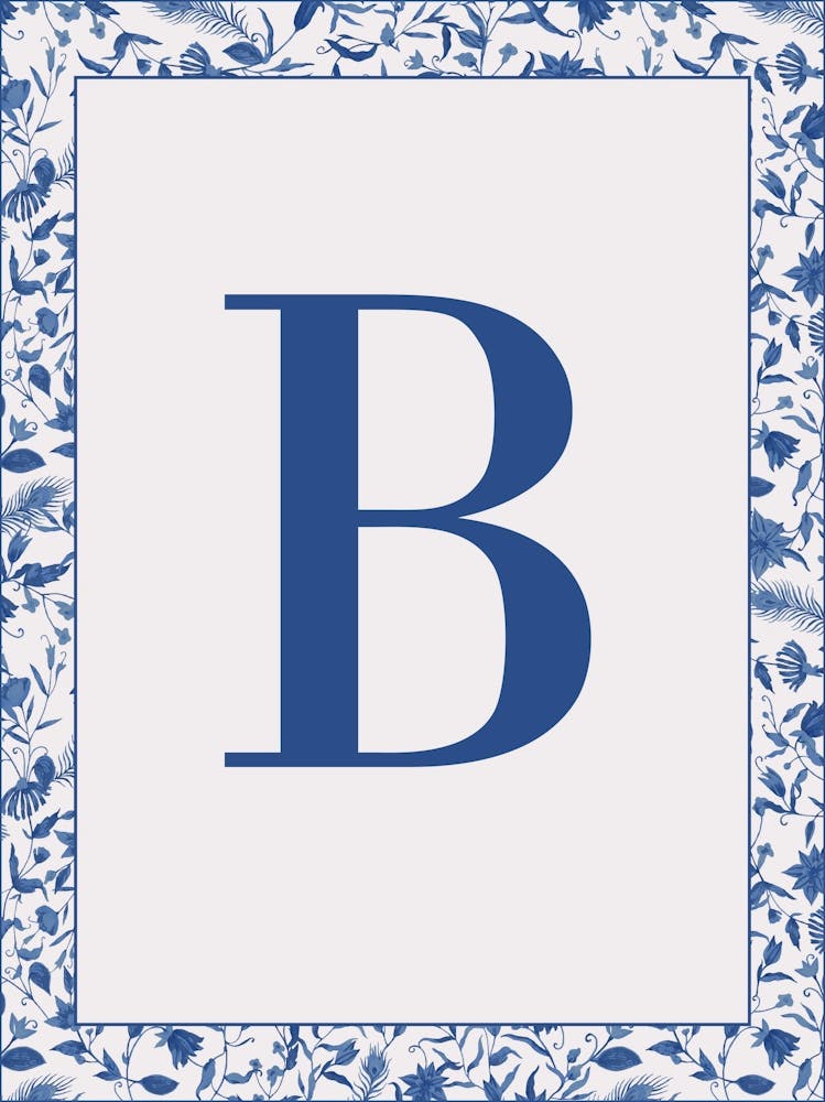 Letter B Monogram Initial Blue