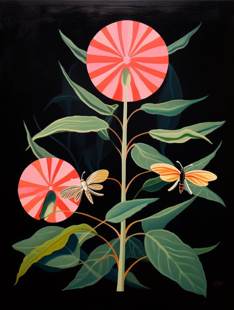 Bee Balm 1 Hilma Af Klint Inspired Flower Illustration