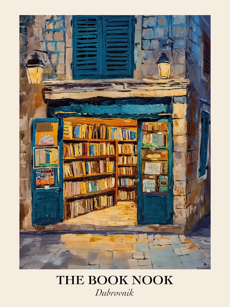 Dubrovnik Book Nook Bookshop 2 Plakat