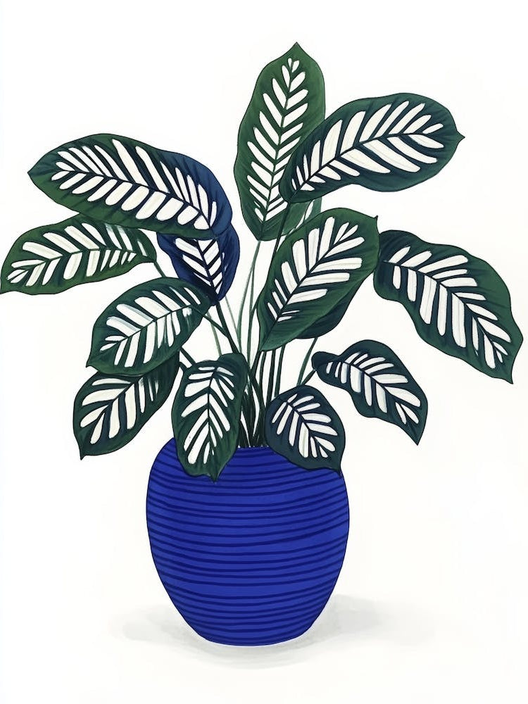 Fern In Blue Pot