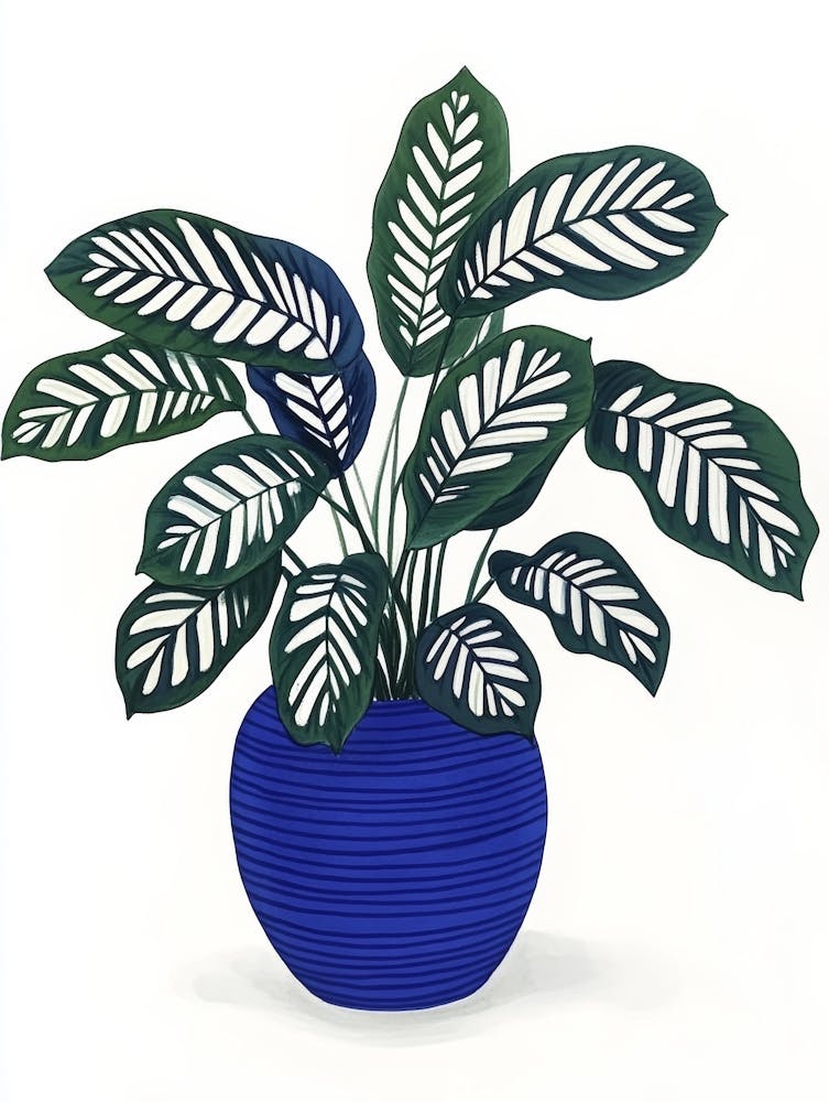 Fern In Blue Pot