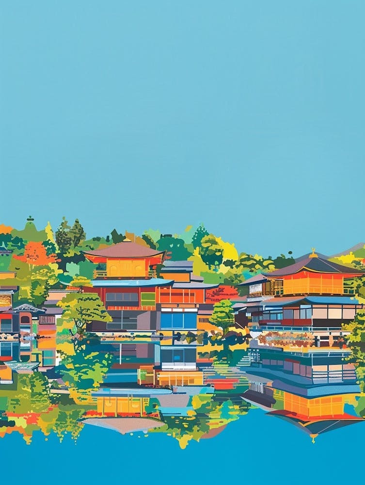 Kyoto Japan 2 Colourful Illustration