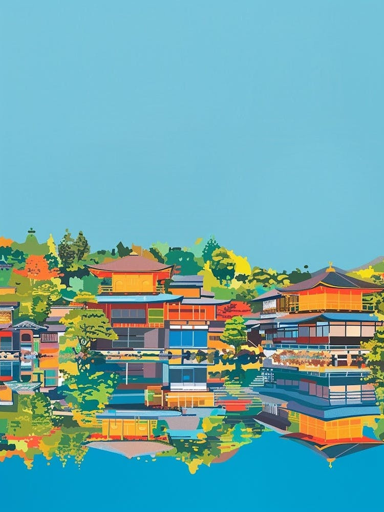 Kyoto Japan 2 Colourful Illustration