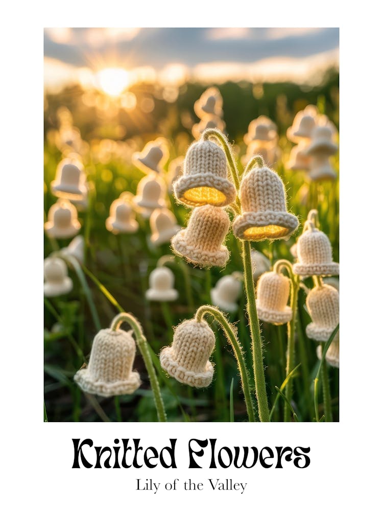 Gestrickte Blumen Maiglöckchen 5