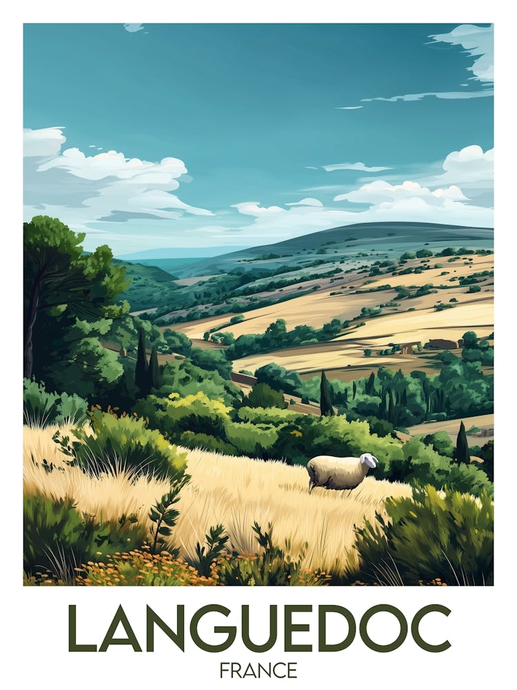Affiche de voyage Languedoc