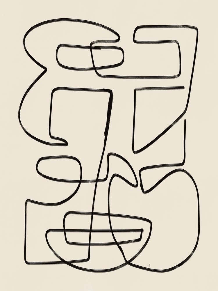 Warm Abstract Line Art