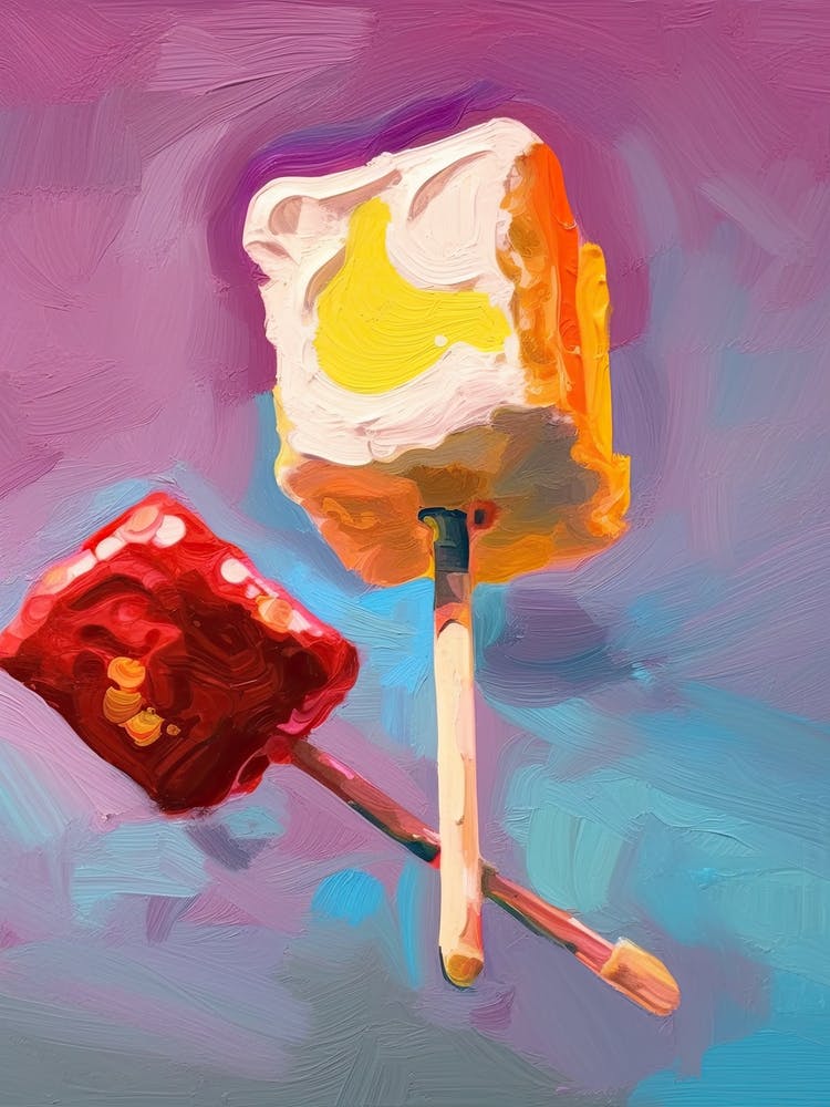 Marshmallows Oil Painting 1