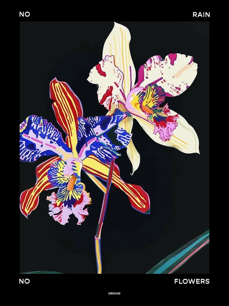 No Rain No Flowers Poster Orchid 3