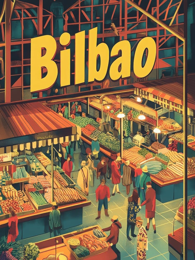 Aihrgdesign A 1970s Inspired Travel Poster For Bilbao 4