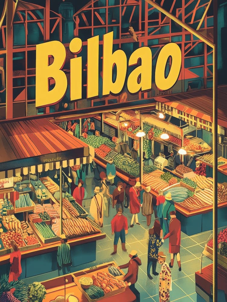 Aihrgdesign A 1970s Inspired Travel Poster For Bilbao 4