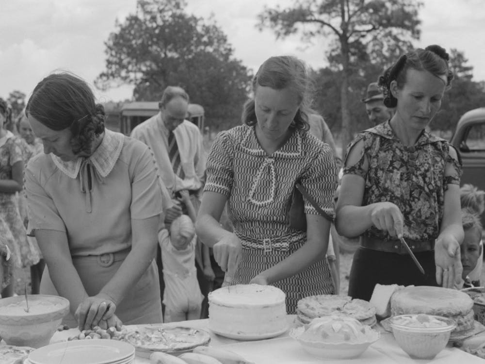 Cutting Cakes, Dinner Of All Day Community Sing, Pie Town, New Mexico By Russell Lee