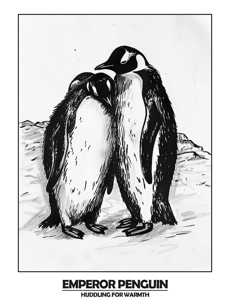 Penguin Huddling For Warmth Poster 5