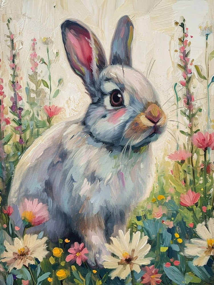 English Silver Rabbit Painting 1