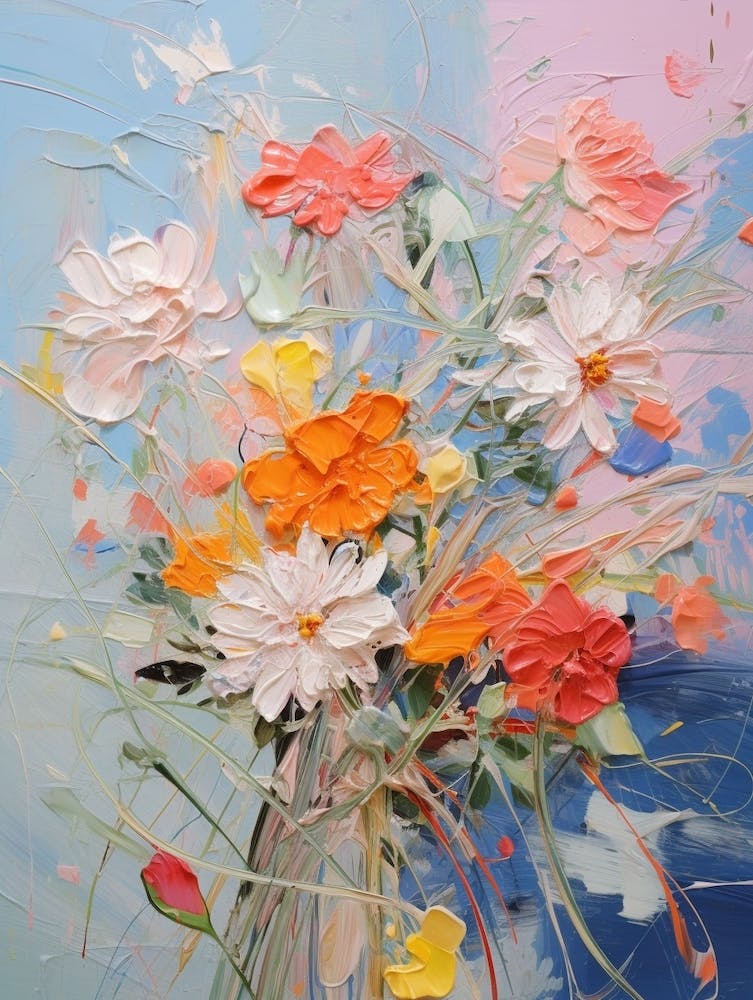 Abstract Flower Painting Edelweiss 1