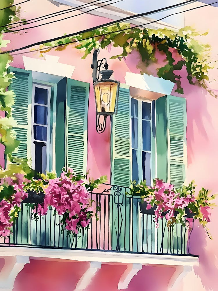 New Orleans Balcony Painting